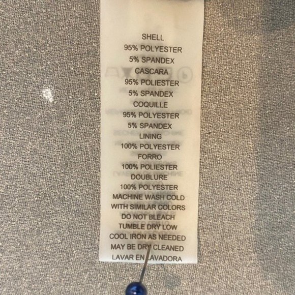 Vince Camuto Puffy Sleeve V-Neck Navy Blue Floral Scuba Knit Fabric Size 10 - Picture 7 of 7